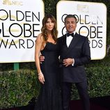 Sylvester Stallone y su mujer Jennifer Flavin en los Globos de Oro 2017