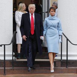 Donald Trump y Melania Trump acuden a la misa antes de la investidura a la presidencia de Estados Unidos