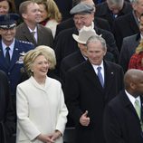 Hillary Clinton, George W. Bush y Bill Clinton en la toma de posesión de Trump