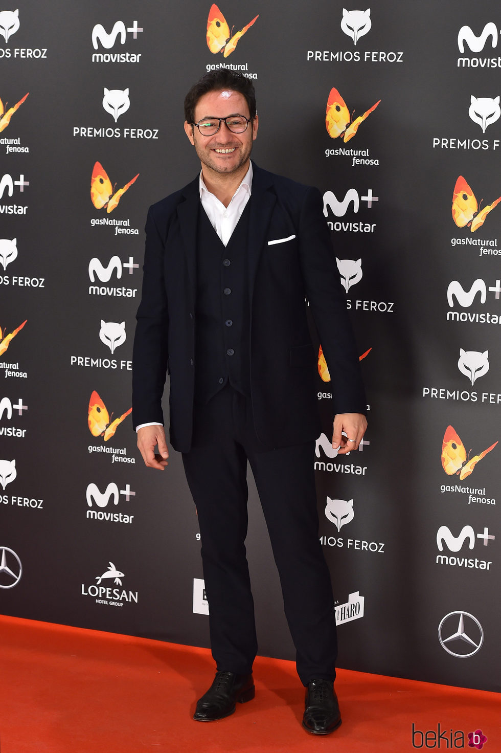 Carlos Santos en la alfombra roja de los Premios Feroz 2017