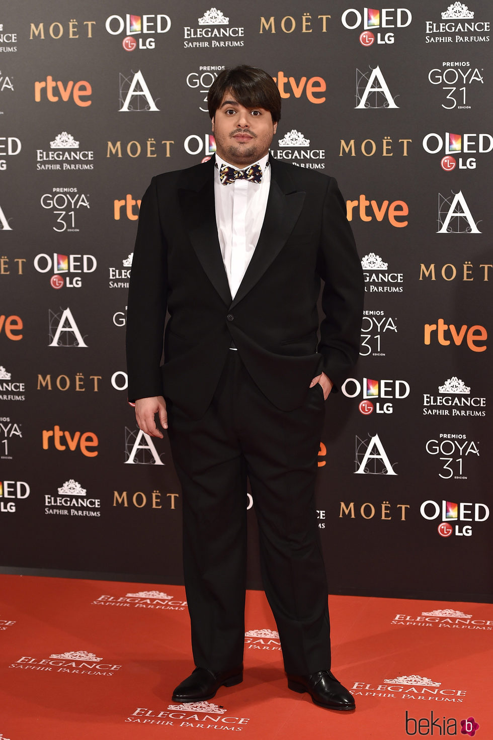 Brays Efe en la alfombra roja de los Premios Goya 2017
