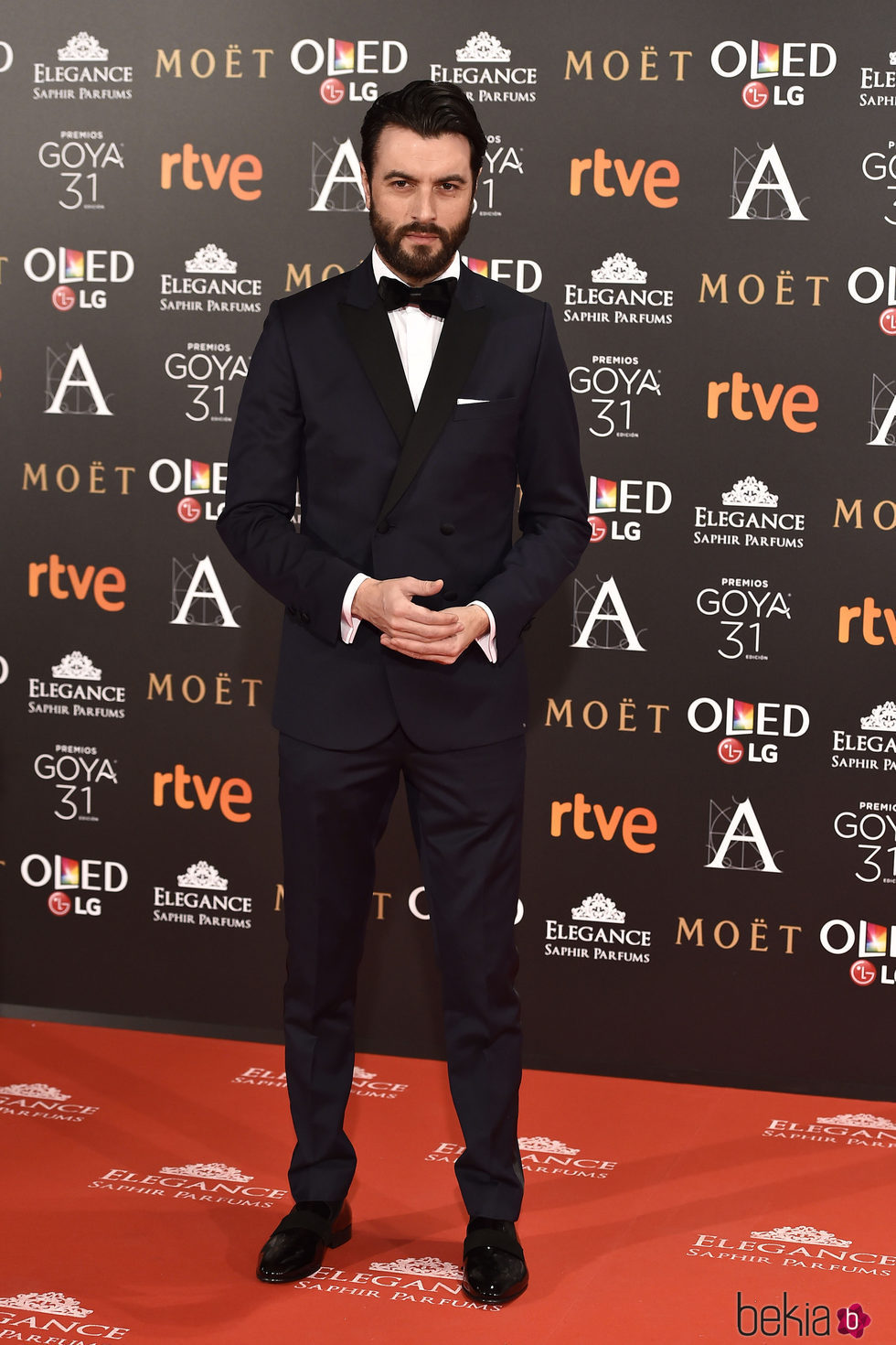 Javier Rey en la alfombra roja de los Premios Goya 2017