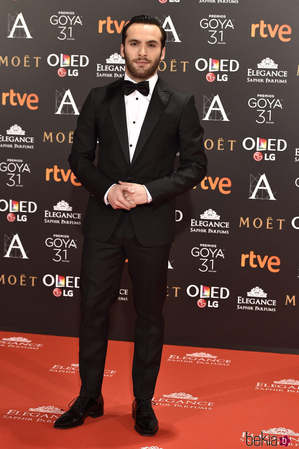 Ricardo Gómez en la alfombra roja de los Premios Goya 2017