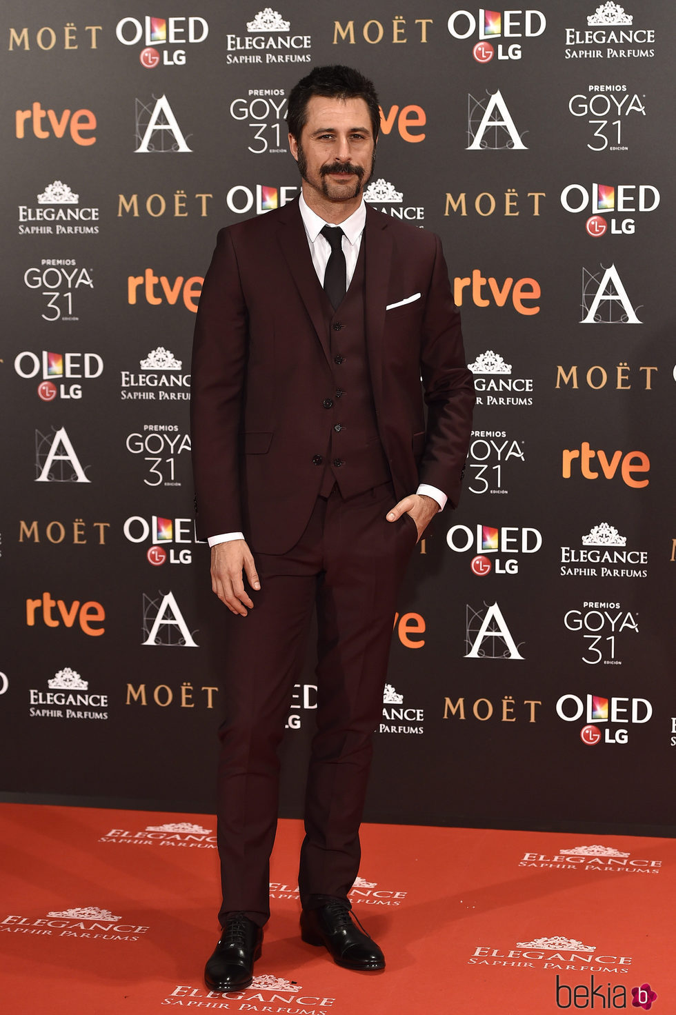 Hugo Silva en la alfombra roja de los Premios Goya 2017
