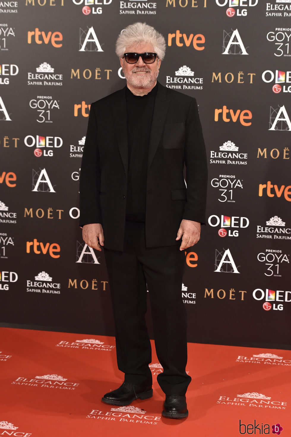 Pedro Almodóvar en la alfombra roja de los Premios Goya 2017