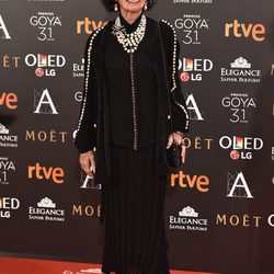 Geraldine Chaplin en la alfombra roja de los Premios Goya 2017