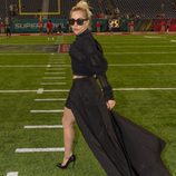 Lady Gaga antes de su actuación en la Super Bowl 2017