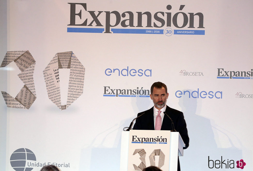 El Rey Felipe da un discurso en el 30 aniversario de Expansión