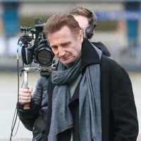 Liam Neeson en el set de rodaje de 'Love Actually 2'