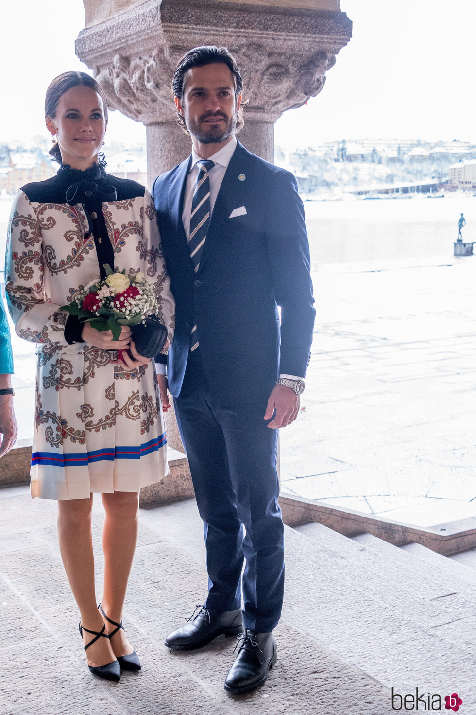 Carlos Felipe de Suecia y Sofia Hellqvist en el Ayuntamiento de Estocolmo por la visita del Gobernador de Canadá