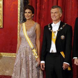 Mauricio Macri y Juliana Awada en la cena de gala en su honor en el Palacio Real
