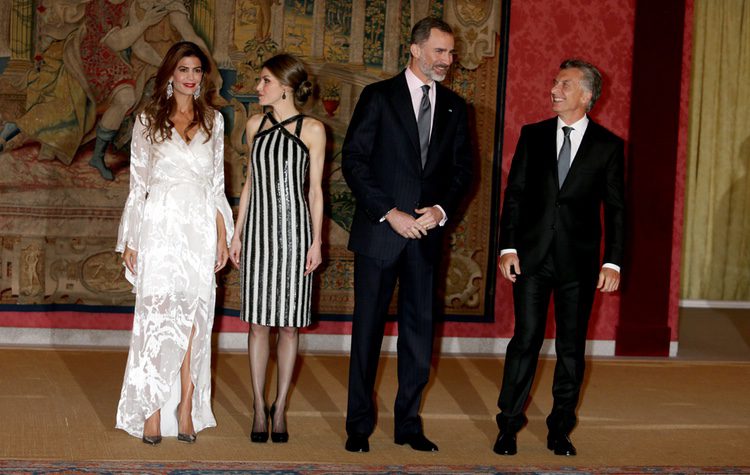 Juliana Awada, la Reina Letizia, el Rey Felipe y Mauricio Macri en El Pardo