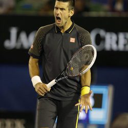 Novak Djokovic en uno de sus partidos del Open de Australia