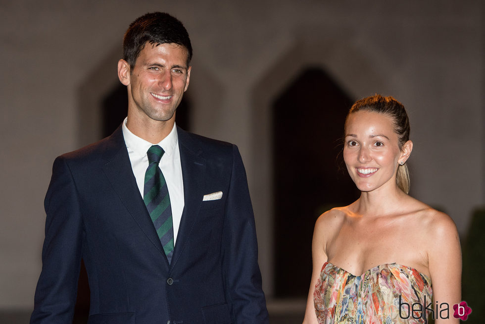 Novak Djokovic y Jelena Ristic en la Gala de Wimbledon 2015