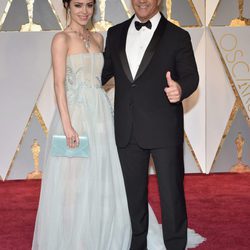 Mel Gibson y Rosalind Ross en la alfombra roja de los Premios Oscar 2017