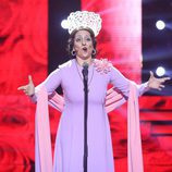 Yolanda Ramos imitando a Estrellita Castro en la decimocuarta gala de 'Tu cara me suena 5'