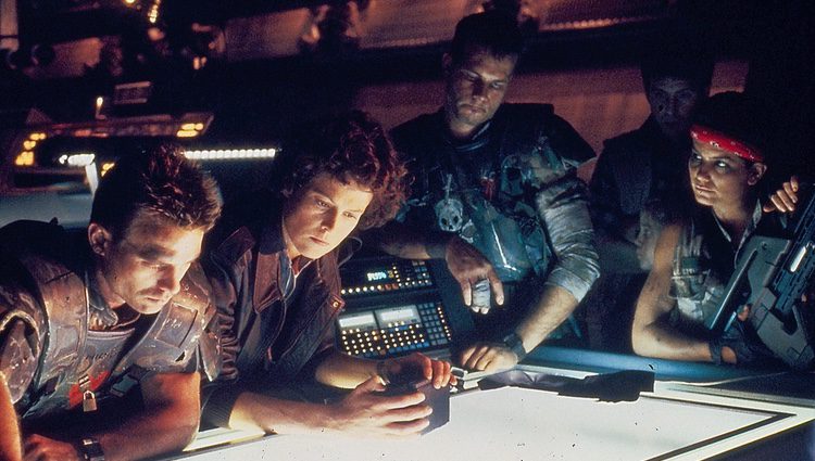 Algunos de los actores de 'Aliens' en 1986