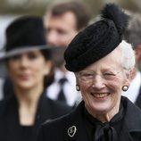 La Reina Margarita de Dinamarca en el funeral del Príncipe alemán Richard zu Sayn-Wittgenstein Berleburg