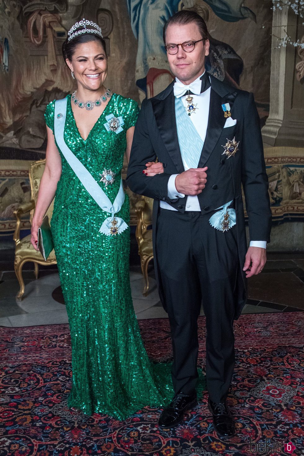 La Princesa Victoria de Suecia y su marido Daniel en un acto oficial en el Palacio Real de Estocolmo