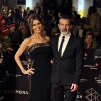 Antonio Banderas y Nicole Kimpel en la gala de clausura del Festival de Cine de Málaga