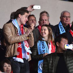 Alexandra de Hannover y su novio Ben-Sylvester en un partido de la Champions League