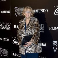 Manuela Carmena en la alfombra roja de los Premios Valle Inclán de Teatro