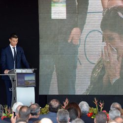 Cristiano Ronaldo en la inauguración de su aeropuerto