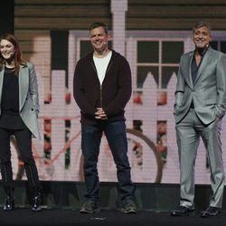 Julianne Moore, Matt Damon y George Clooney en el CinemaCon de Las Vegas