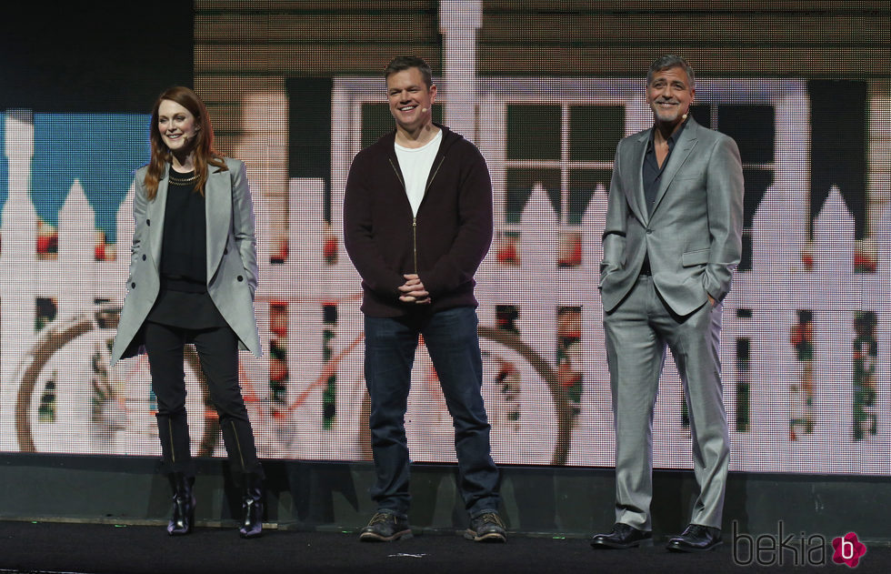 Julianne Moore, Matt Damon y George Clooney en el CinemaCon de Las Vegas