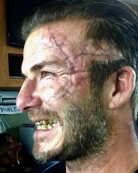 David Beckham maquillado de ogro