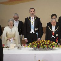 Los Reyes de España y los Emperadores de Japón en una cena de gala durante su Viaje de Estado