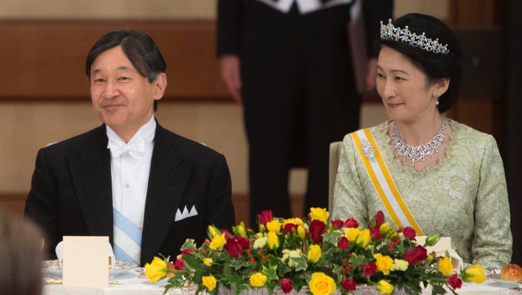 Naruhito de Japón y Kiko de Japón en la cena de gala en honor a los Reyes Felipe y Letizia