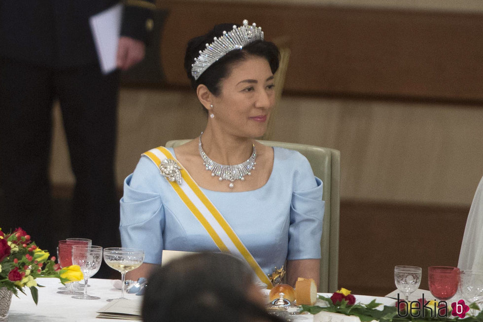 Masako de Japón en la cena de gala en honor a los Reyes Felipe y Letizia