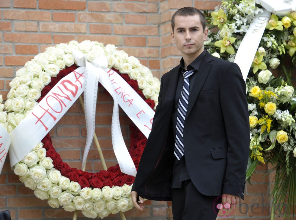 Jorge Lorenzo en el funeral de Marco Simoncelli