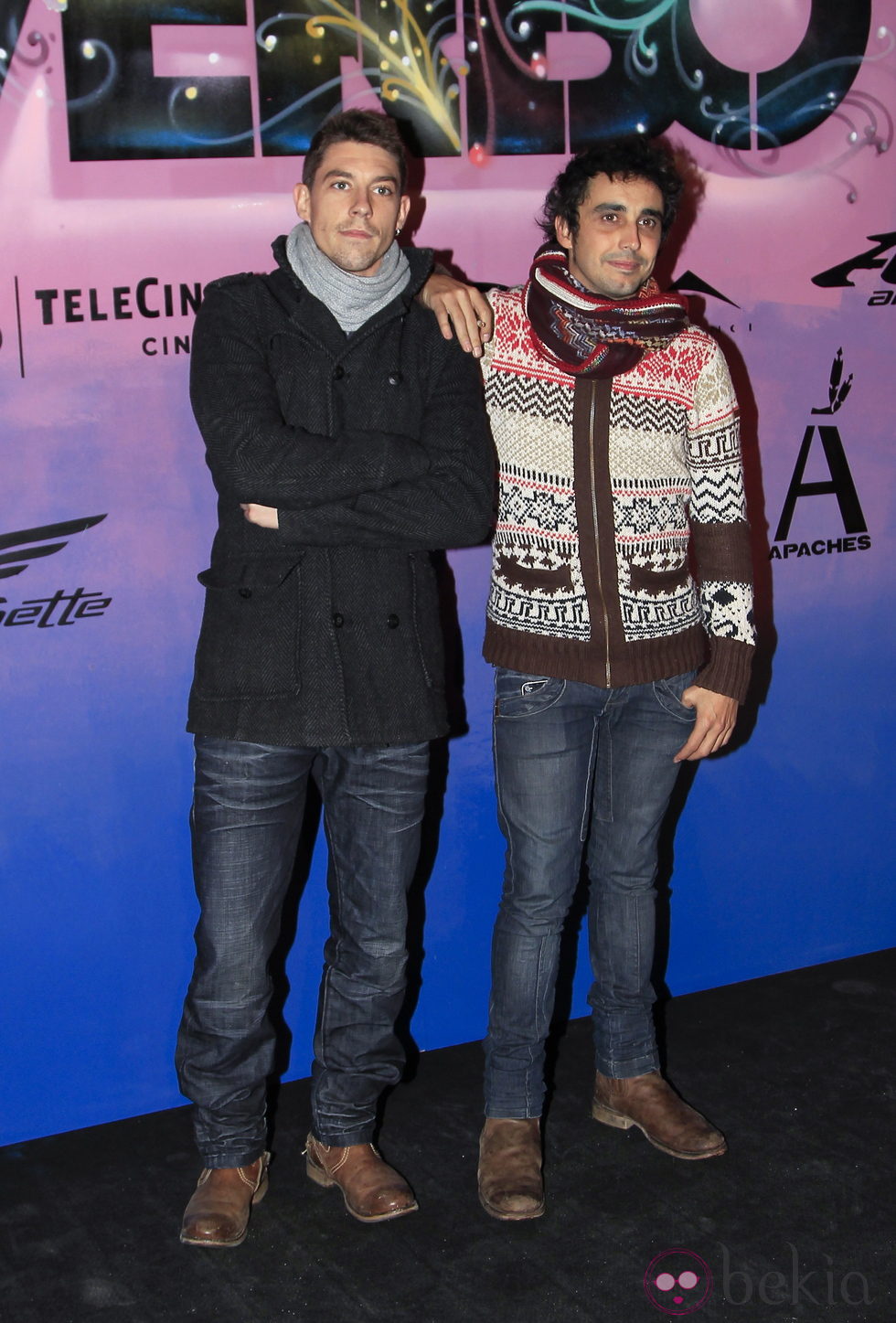 Adrián Lastra y Canco Rodríguez en el estreno de 'Verbo' en Madrid
