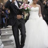Alberto Contador y su mujer Macarena Pescador, felices tras su boda