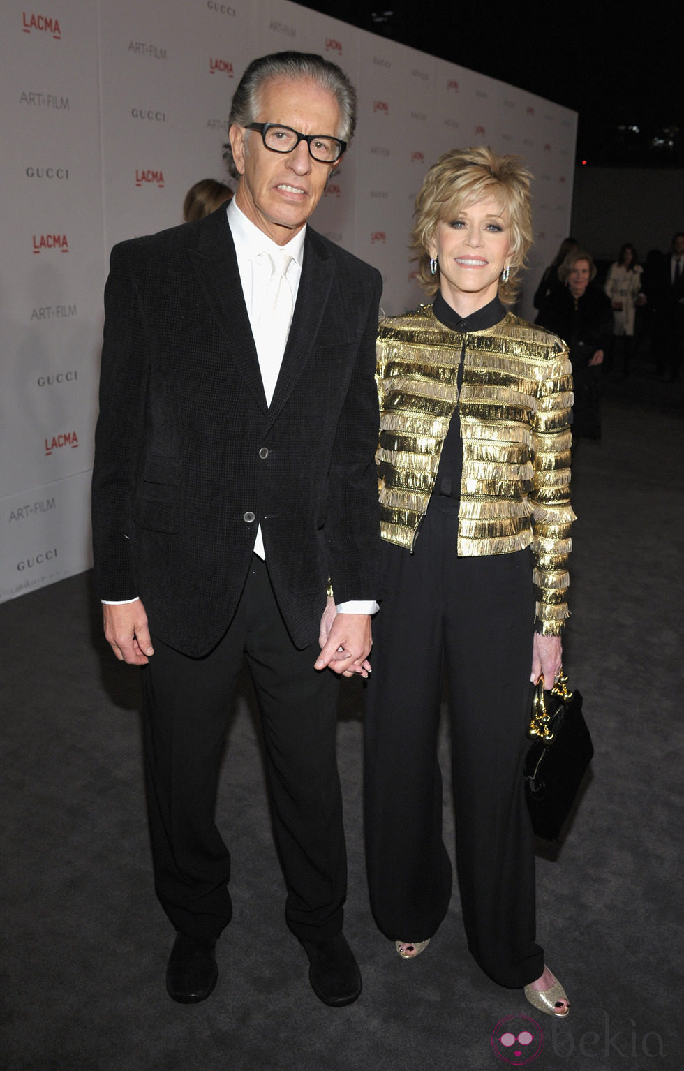 Richard Perry y Jane Fonda en la gala homenaje a Clint Eastwood en Los Angeles