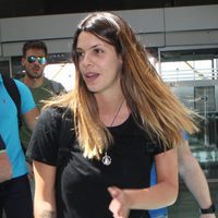 Laura Matamoros en el aeropuerto de Madrid