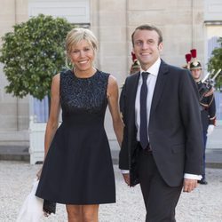 Brigitte Trogneux y Emmanuel Macron en la cena de gala en honor a los Reyes de España en el Elíseo