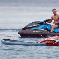 Sergio Ramos en una moto de vacaciones de vacaciones en Ibiza