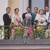 La Familia Real Danesa y la Familia Real Griega en el 80 cumpleaños de Harald y Sonia de Noruega