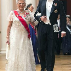 Astrid de Noruega y Nicolás de Grecia en una cena de gala por el 80 cumpleaños de los Reyes de Noruega