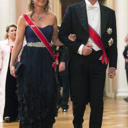 Marta Luisa de Noruega y Felipe de Bélgica en una cena de gala por el 80 cumpleaños de los Reyes de Noruega