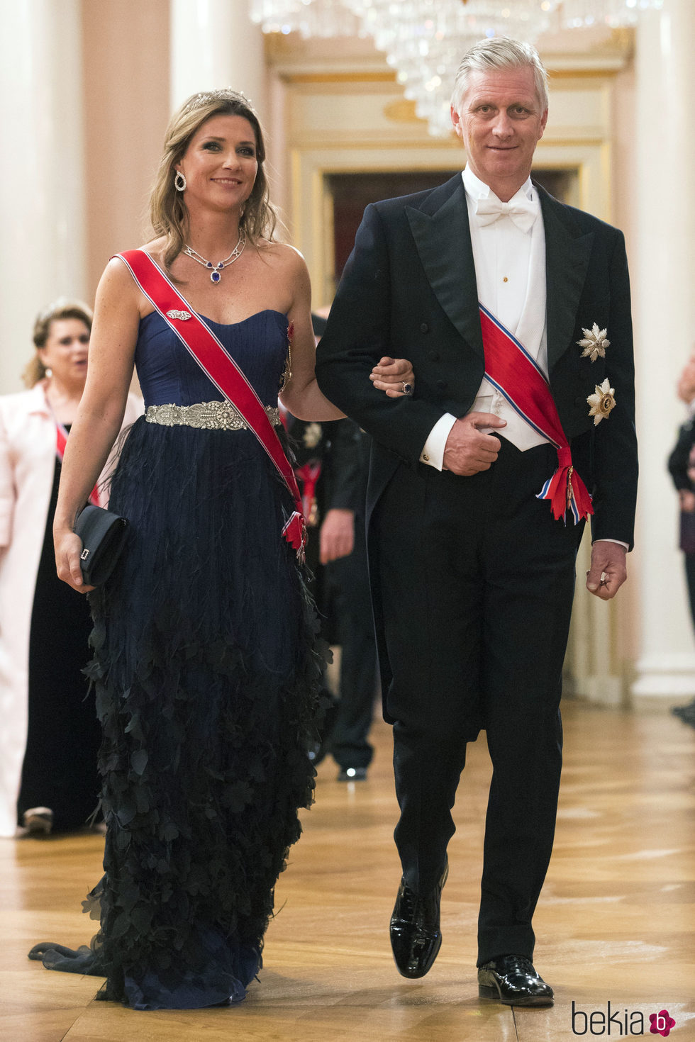 Marta Luisa de Noruega y Felipe de Bélgica en una cena de gala por el 80 cumpleaños de los Reyes de Noruega
