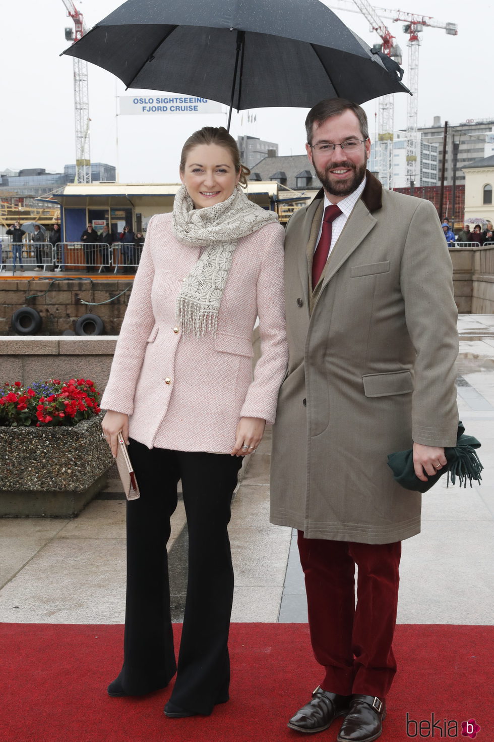 Guillermo y Estefanía de Luxemburgo en el 80 cumpleaños de Harald y Sonia de Noruega
