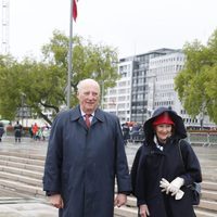 Harald y Sonia de Noruega en la celebración de su 80 cumpleaños