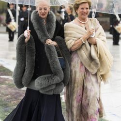 Margarita de Dinamarca y Ana María de Grecia en la cena en honor a los Reyes de Noruega por su 80 cumpleaños
