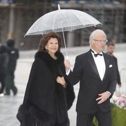 Carlos Gustavo y Silvia de Suecia en la cena en honor a los Reyes de Noruega por su 80 cumpleaños
