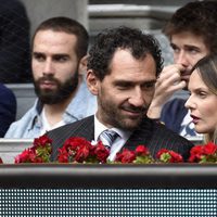 Jorge Garbajosa con una mujer en el Open de Madrid 2017