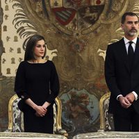 Los Reyes Felipe y Letizia en el funeral de Alicia de Borbón-Parma